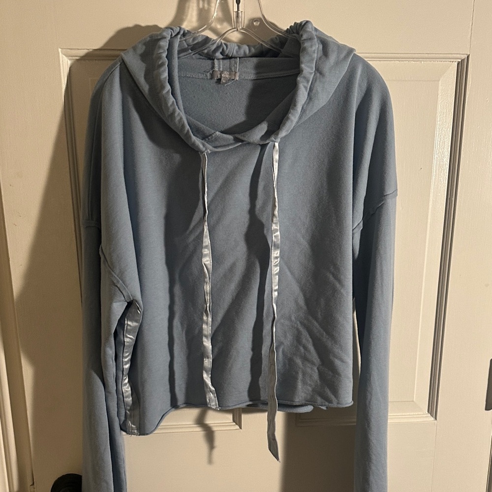PJ Harlow Bianca Blue Drawstring Hoodie for Women